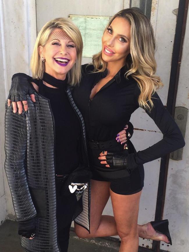 Olivia Newton-John and her daughter Chloe Latanza at a Dancing With the Stars rehearsal.