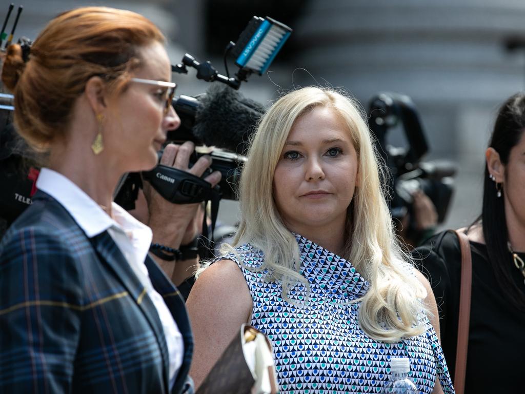 Virginia Giuffre, an alleged victim of Jeffrey Epstein, leaves court in the US. Of Prince Andrew she said: “He knows exactly what he’s done.” Picture: Getty Images