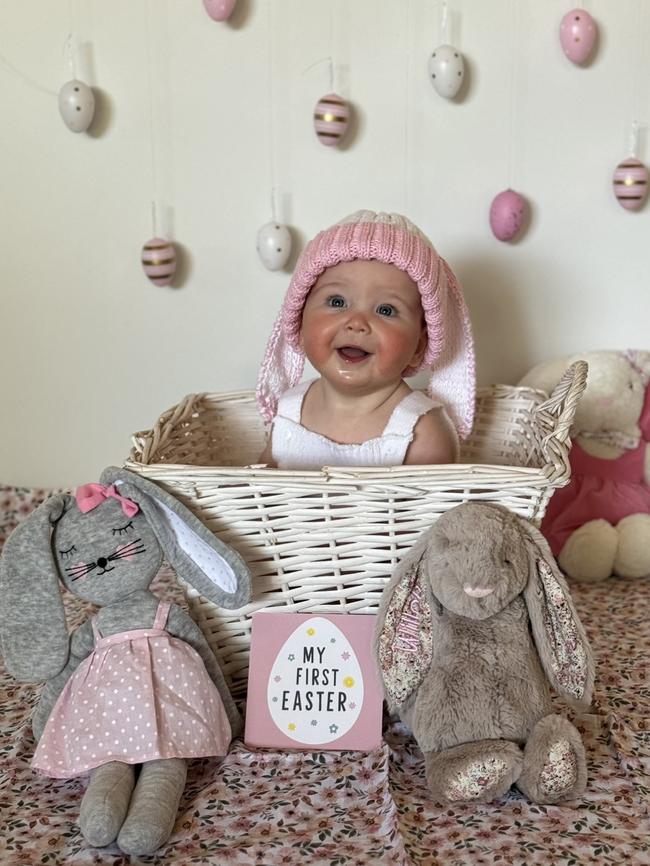 Willow Mae McCarter, six and a half months old. The cutest little, cheekiest, rosey-cheeked, blue eyed tornado you’ll ever meet.