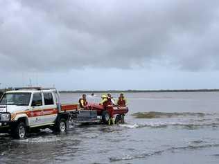 Fire crews board a boat at the River St boat ramp. Picture: Tara Miko