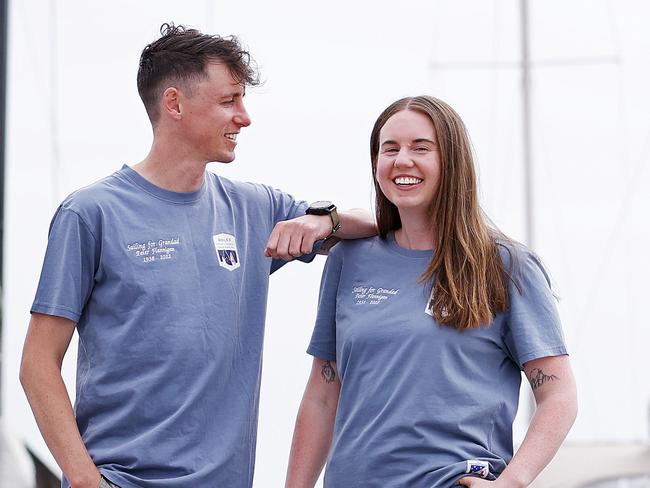 WEEKEND TELEGRAPHS -  22/12/22  MUST CHECK WITH PIC EDITOR JEFF DARMANIN BEFORE PUBLISHING  -Siblings Maddie and Alex Lyons pictured at the CYC in Sydney today before they both compete in the Sydney to Hobart on seperate boats. Picture: Sam Ruttyn