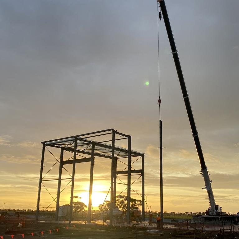 Work is under way on Hanwha's Avalon factory. Picture: Supplied