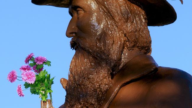 The controversial statue of Scottish explorer John McDouall Stuart may soon be joined by that of legendary Arrernte leader King Charlie. Picture: Phil Williams