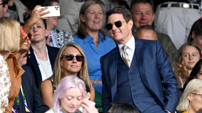 LONDON, ENGLAND - JULY 10: Tom Cruise attends Wimbledon Championships Tennis Tournament at All England Lawn Tennis and Croquet Club on July 10, 2021 in London, England. (Photo by Karwai Tang/WireImage)