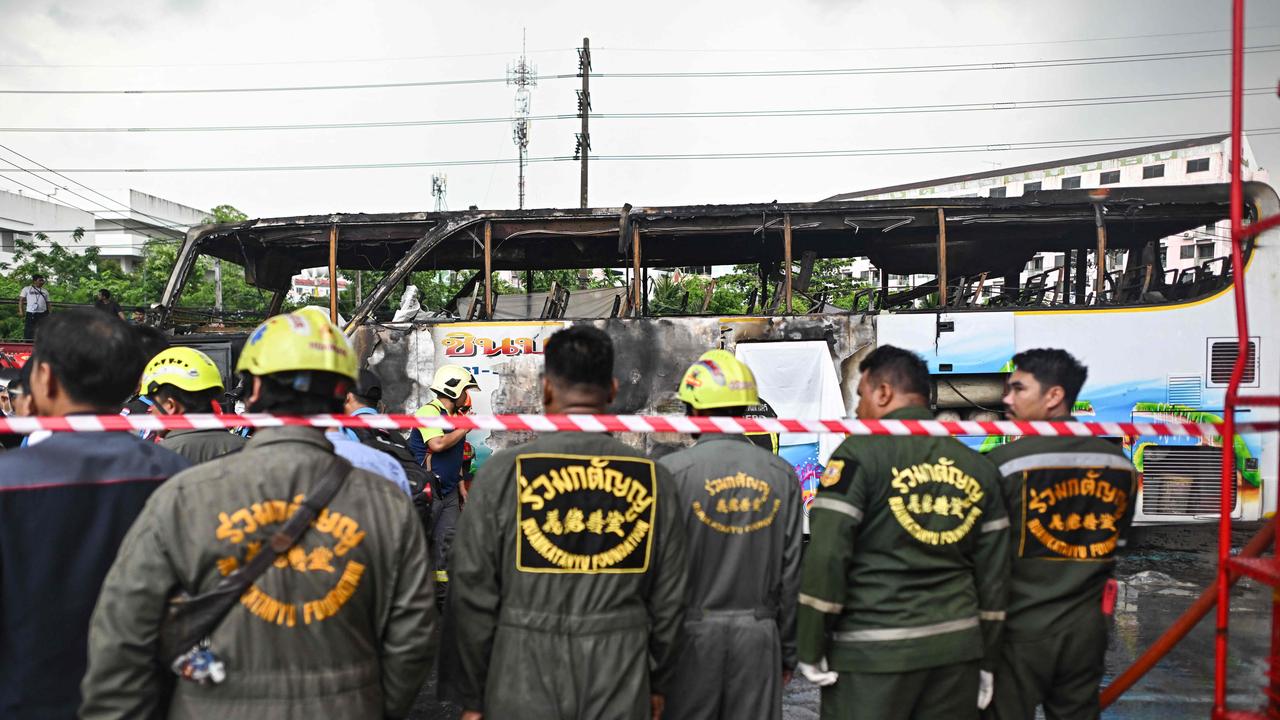 Rescue operations continue, with 25 people unaccounted for amid Thailand’s notorious road safety issues. (Photo by Manan VATSYAYANA / AFP)