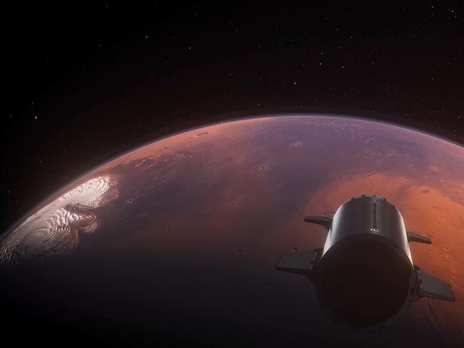 SpaceX Starship approaching Mars from Elon Musk's Starship. Picture: Supplied