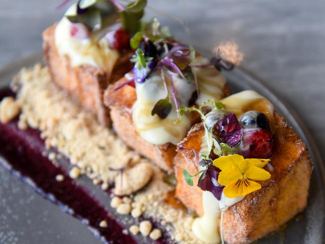 The signature dish of Volt Cafe, their French Toast, the cafe's  in Clyde North for BEST OF MELBOURNE COFFEE. PICTURE : PENNY STEPHENS. 24TH SEPTEMBER 2019