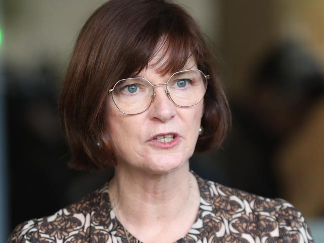 MELBOURNE, AUSTRALIA - NewsWire Photos, AUGUST 16, 2022. Minister for Health, Mary-Anne Thomas, arrives at the Parliament of Victoria for a door stop press conference. Picture: NCA NewsWire / David Crosling