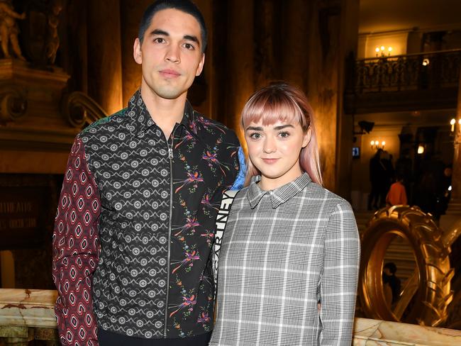 Communications director Reuben Selby and Maisie Williams attend the Stella McCartney show as part of the Paris Fashion Week Womenswear Fall/Winter 2019/2020. Picture: Pascal Le Segretain/Getty Images