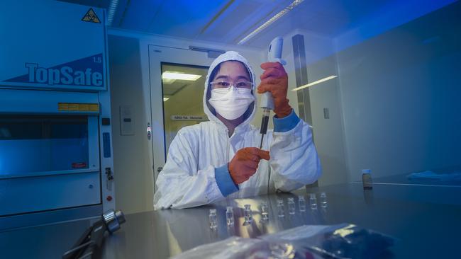 File photo of Ferronova’s research chemist Selina Chang in the Mawson Lakes laboratory. Pic. Roy VanDerVegt