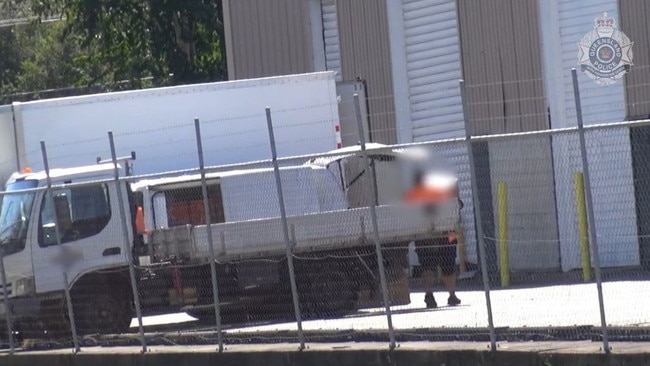 The boxes being moved into the Pantech truck before they are driven into New South Wales. Source: Queensland Police Service.