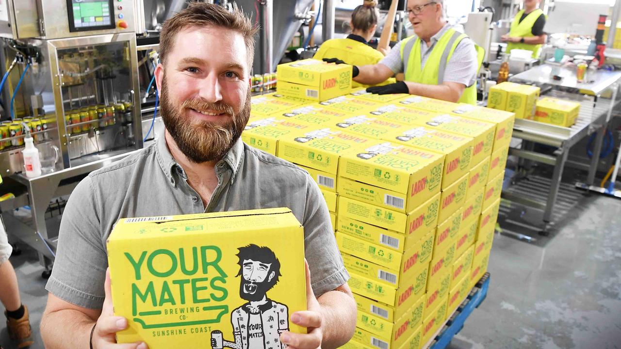 Matt Hepburn, co-owner of Your Mates Brewing with their popular pale ale Larry. Picture: Patrick Woods.