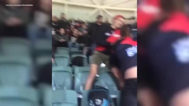 AFL fans brawl at Adelaide Oval