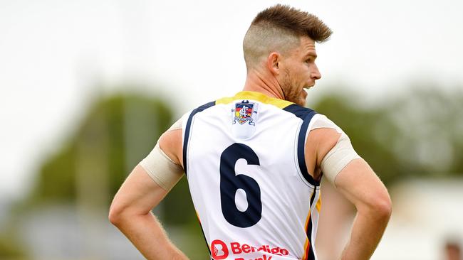 Bryce Gibbs had 28 disposals in Adelaide’s SANFL win over the Eagles. Picture: Tom Huntley