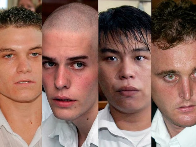 Bali Nine members Scott Rush, Matthew Norman, Si-Yi Chen, Martin Stephens, and Michael Czugaj . Picture: Supplied