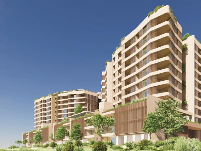 Fairfield & Co build to rent project in Idalia. View from Lakeside Drive beside creek. Picture: Geon.