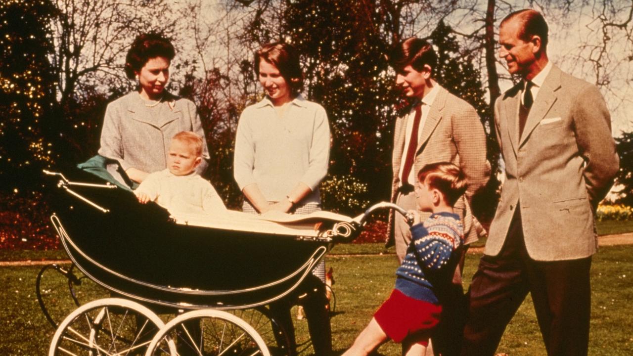 With their children (right to left): Prince Charles, Prince Andrew, Prince Edward and Princess Anne. Picture: Keystone/Getty Images