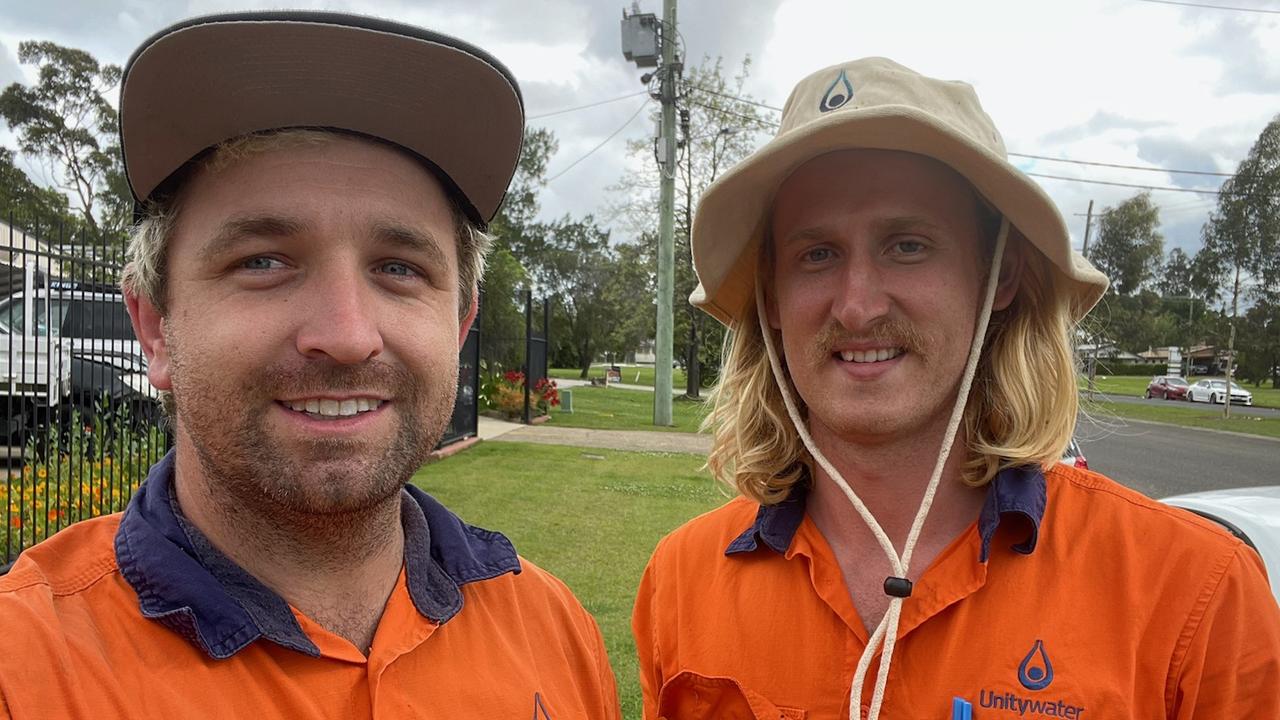 Jackson Townsend, 29, and James Healy, 28, saved a man from choking during their lunch break at Hungry Jack’s.