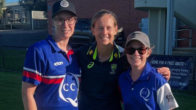 Former Test cricketer Meg Lanning made an appearance at Queenscliff Cricket Club. Picture: Queenscliff Cricket Club.