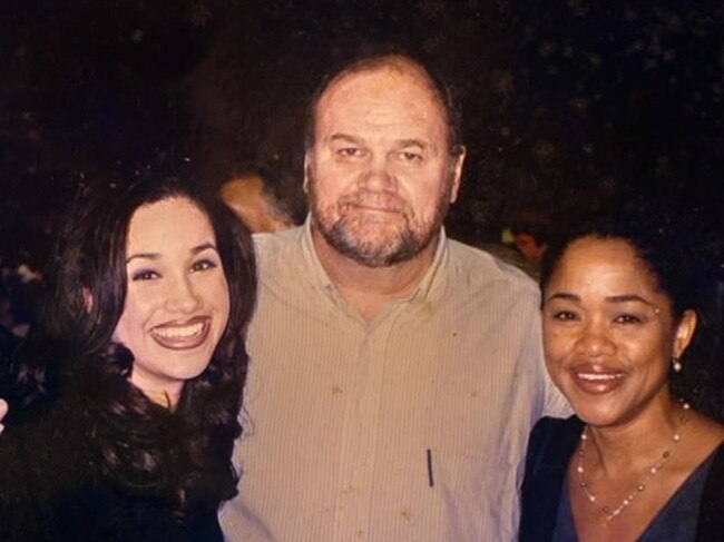 Meghan Markle with her parents Thomas Markle and Doria Ragland. Picture: Supplied/Thomas Markle: My Story