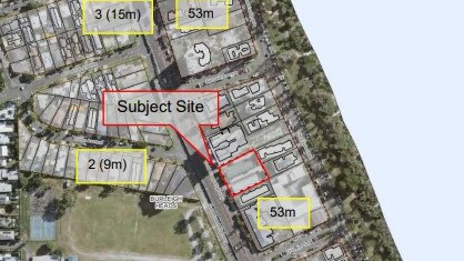 The development site for a 25-level tower at Burleigh on the planned light rail route.