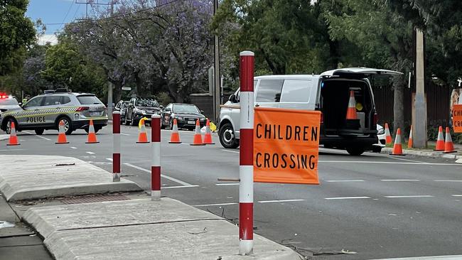 The crash happened near the Sunrise Christian School on Wattle St around school drop-off time and peak hour. Picture: Dylan Hogarth