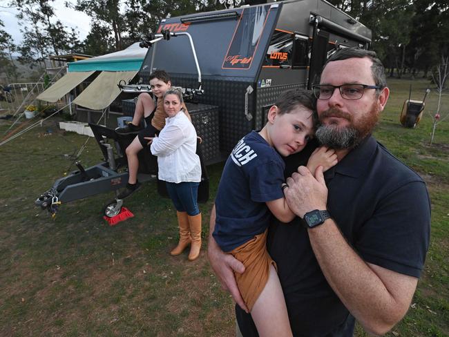 Gold Coast builder Corey Hobbins has set up a temporary HQ in Murwillumbah, NSW, to supervise projects outside the border bubble. Pic Lyndon Mechielsen