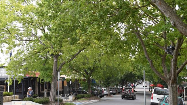 Mount Barker’s main street – Mount Barker was among the top 10 suburbs targeted by overseas searchers. Picture: Tricia Watkinson