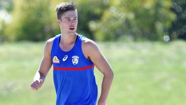 Josh Schache at Western Bulldogs training. Picture: Nicole Garmston