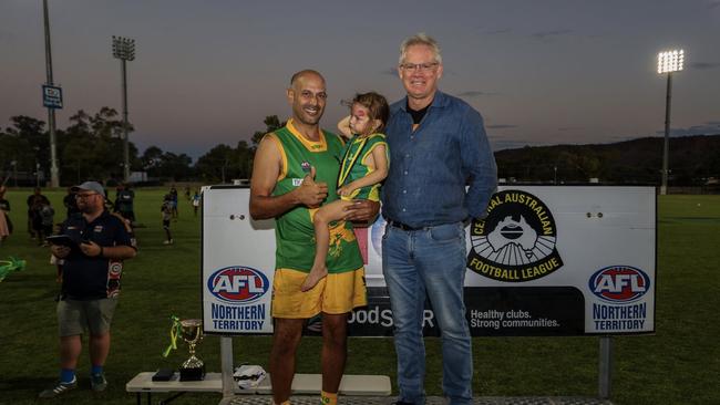 Matt Campbell was named the best on ground as Pioneer beat Federal in the 2024 CAFL grand final. Picture: Charlie Lowson / AFLNT Media