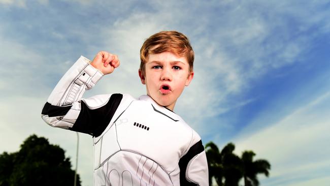 Archer Ferguson 7, is the face of Heart Kids Superhero Challenge. Picture: Alix Sweeney