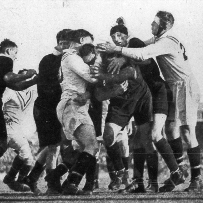 The Australians and the Brits fight it out at the Gabba in the Battle of Brisbane in 1932.