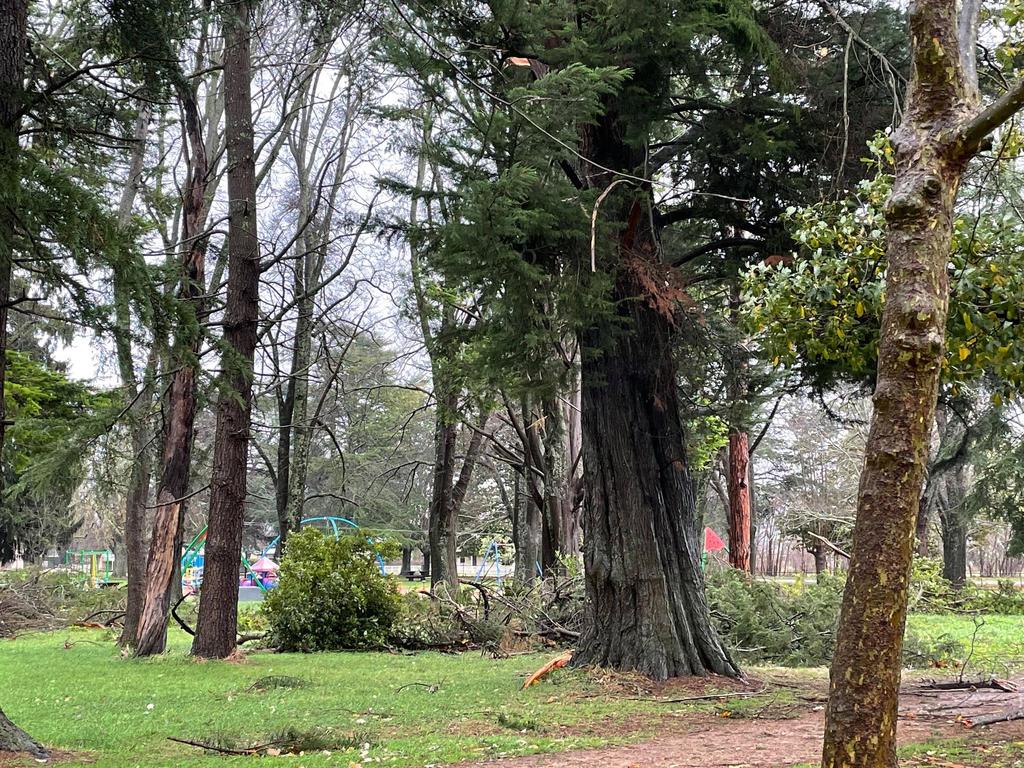 Damage after wild storms destroyed homes and left towns without power in parts of Victoria. Picture: Zoe Phillips