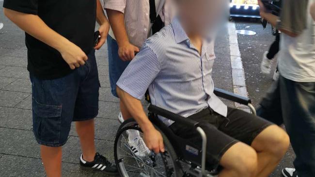 The schoolboys are accused of taking a man’s wheelchair.