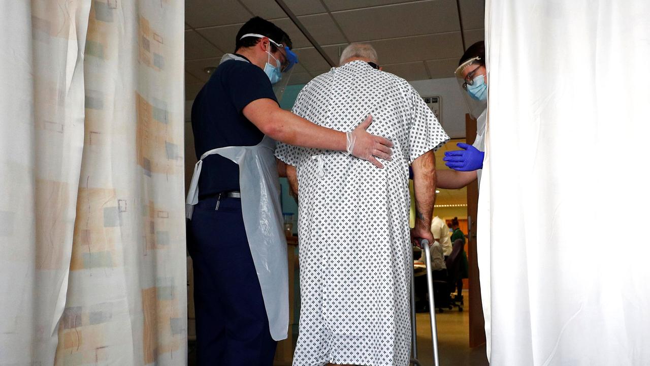 The NHS have revealed up to a fifth of COVID-19 patients in hospitals contracted the disease while being treated for unrelated illnesses. Picture: Hannah McKay/AFP