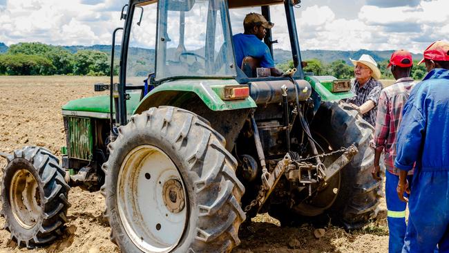 Zimbabwean commercial farmers prepare land for a potato crop at Lesbury Estates farm in Headlands, east of the Zimbabwean capital Harare. Picture: AFP