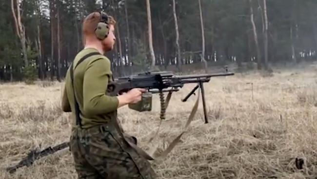 The footage shows a montage of photos and snippets of Caleb List’s efforts with the Ukrainian Army.