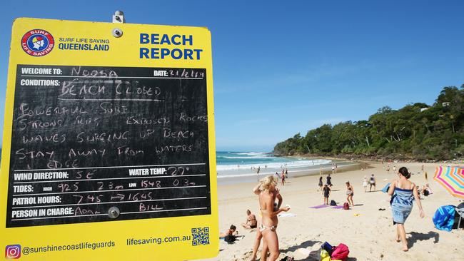 Beaches have been closed across the Gold Coast as well as the Sunshine Coast. Photo Lachie Millard