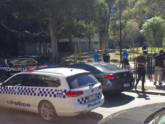 Richmond West Primary School In Lock Down.Reports a male has robbed the butchers shop in Lennox St.Now Locked hiding inside Richmond Injecting Rooms. Police in attendance. Picture: Supplied