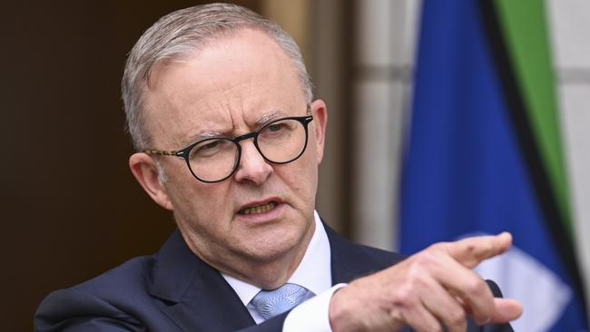 CANBERRA, AUSTRALIA - FEBRUARY 28:  Prime Minister Anthony Albanese and Treasurer Jim Chalmers hold a press conference at Parliament house in Canberra. Picture: NCA NewsWire / Martin Ollman