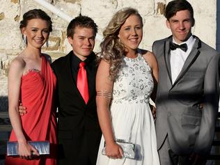 L to R: Prudence Raspin, Tyler Higgs, Chloe Read and Lucas Parket at the Triabunna High School Formal at Roaring Grill on Thursday 27 November 2014 Pic Carolyn Docking