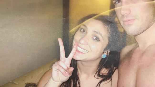 Wright with Tostee on the night she plummeted to her death. Picture: Facebook