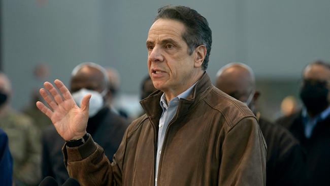 The fourth aide to accuse Andrew Cuomo came forrward after seeing the New York governor deny allegations brought by others at a press conference. Picture: AFP