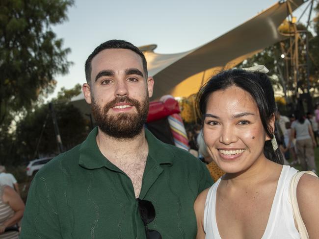 Liam McCarthy and Alaiza Diez Mildura 2024 NYE celebrations at Nowingi Place. Picture: Noel Fisher