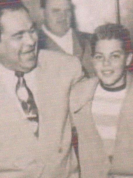 Big Chief Little Wolf and his stepson, David, out for dinner and a movie in 1955.