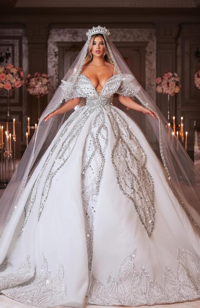 This eye-popping wedding gown has turned heads for all the wrong reasons. Picture: Instagram/BliniFashionHouse