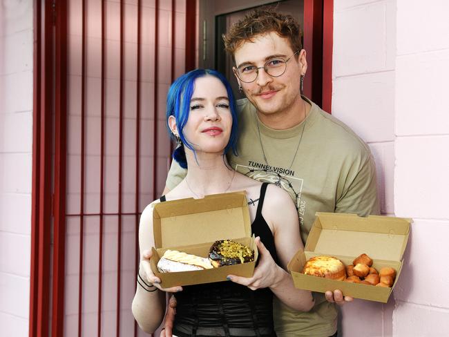 Ailish Daly and Jack Delgado, outside PB&J