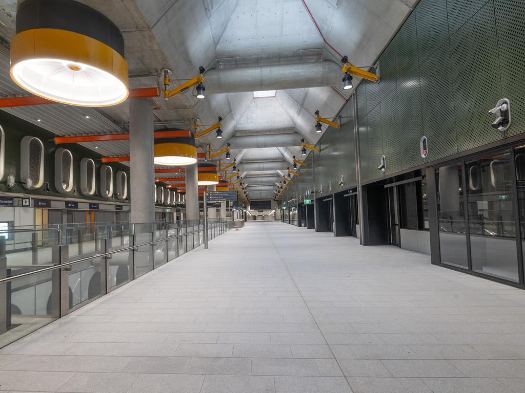 Parkville Station is set to open to commuters later this year. Picture: Tony Gough