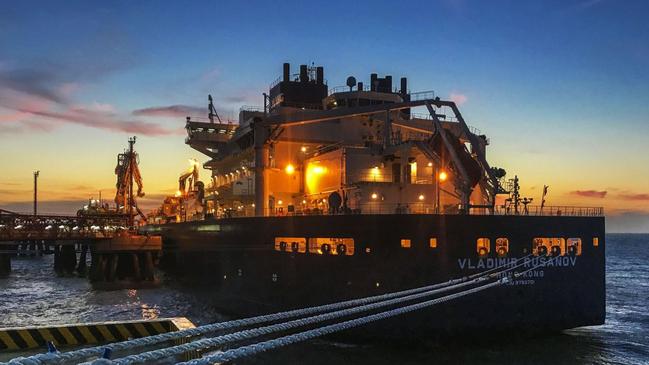 A LNG tanker docks at a Chinese terminal. Picture: Getty