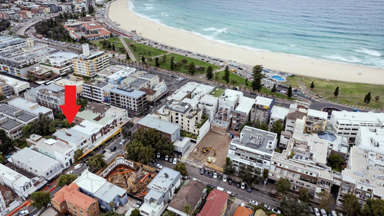 The site is a block back from Bondi Beach.